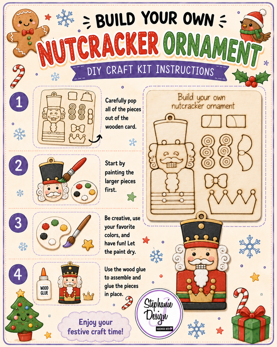 Nutcracker Ornament – Paint Your Own DIY Craft Kit