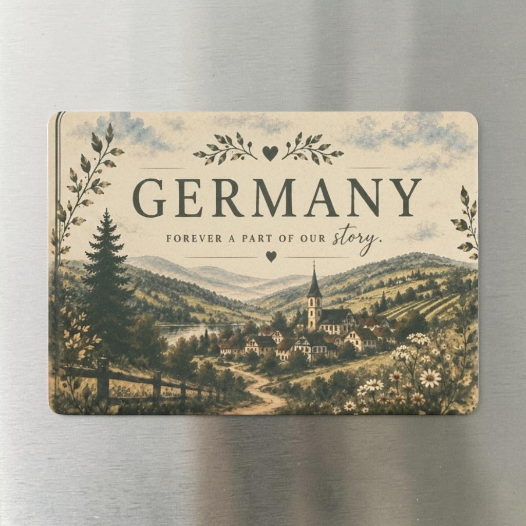 Personalized Germany Keepsake Magnet – Custom Engraved – Military Gift
