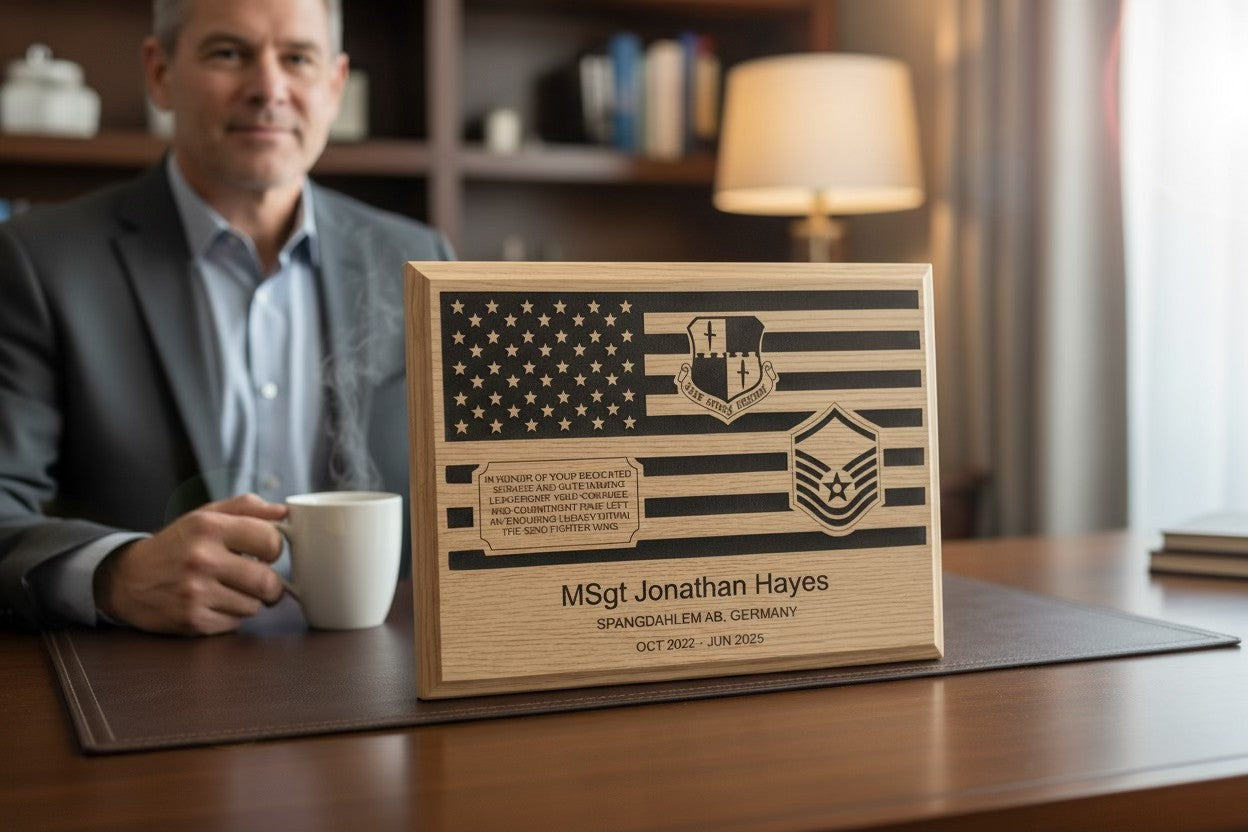 Custom Engraved Wood Award – Personalized Recognition Trophy
