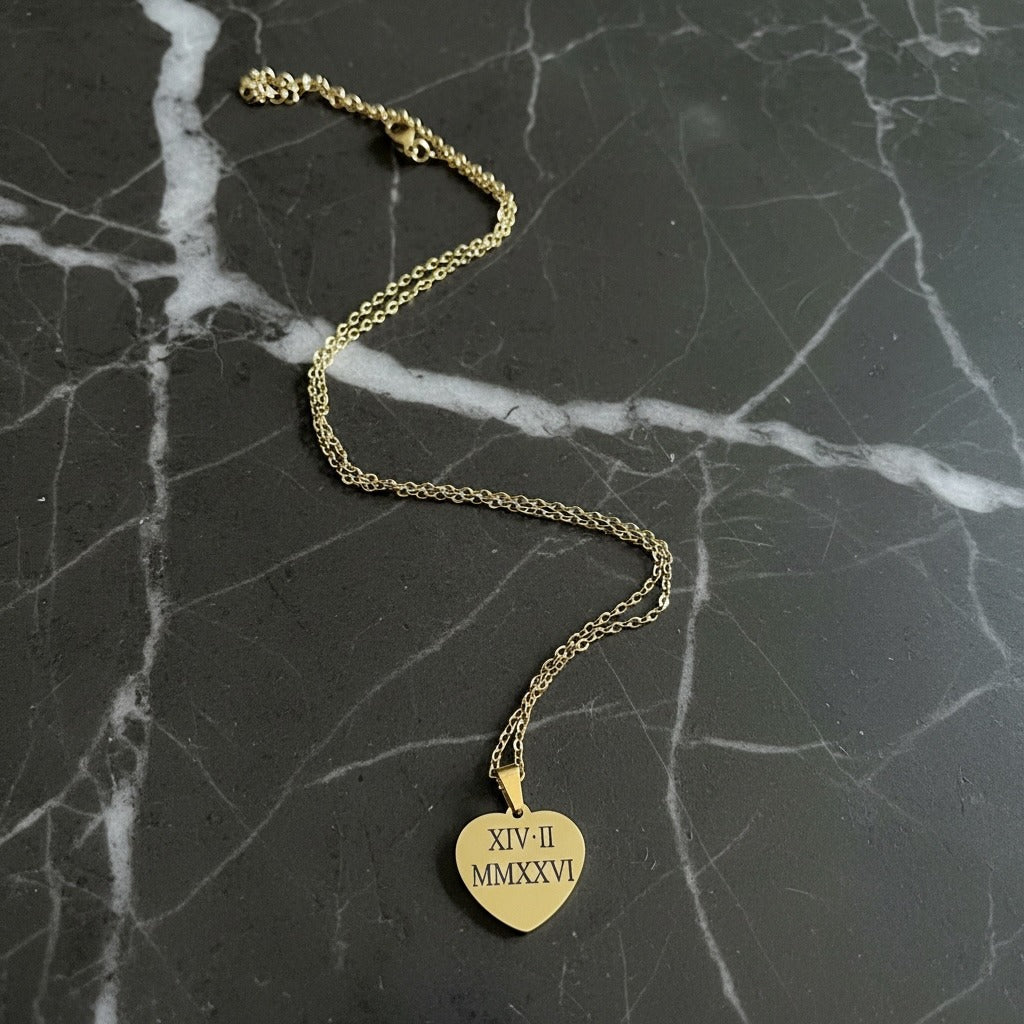 Personalized Heart Necklace – Custom Engraved – Gift for Her