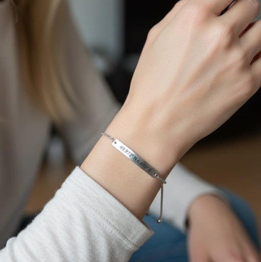 Personalized Engraved Bracelet – Adjustable – Custom Gift for Women