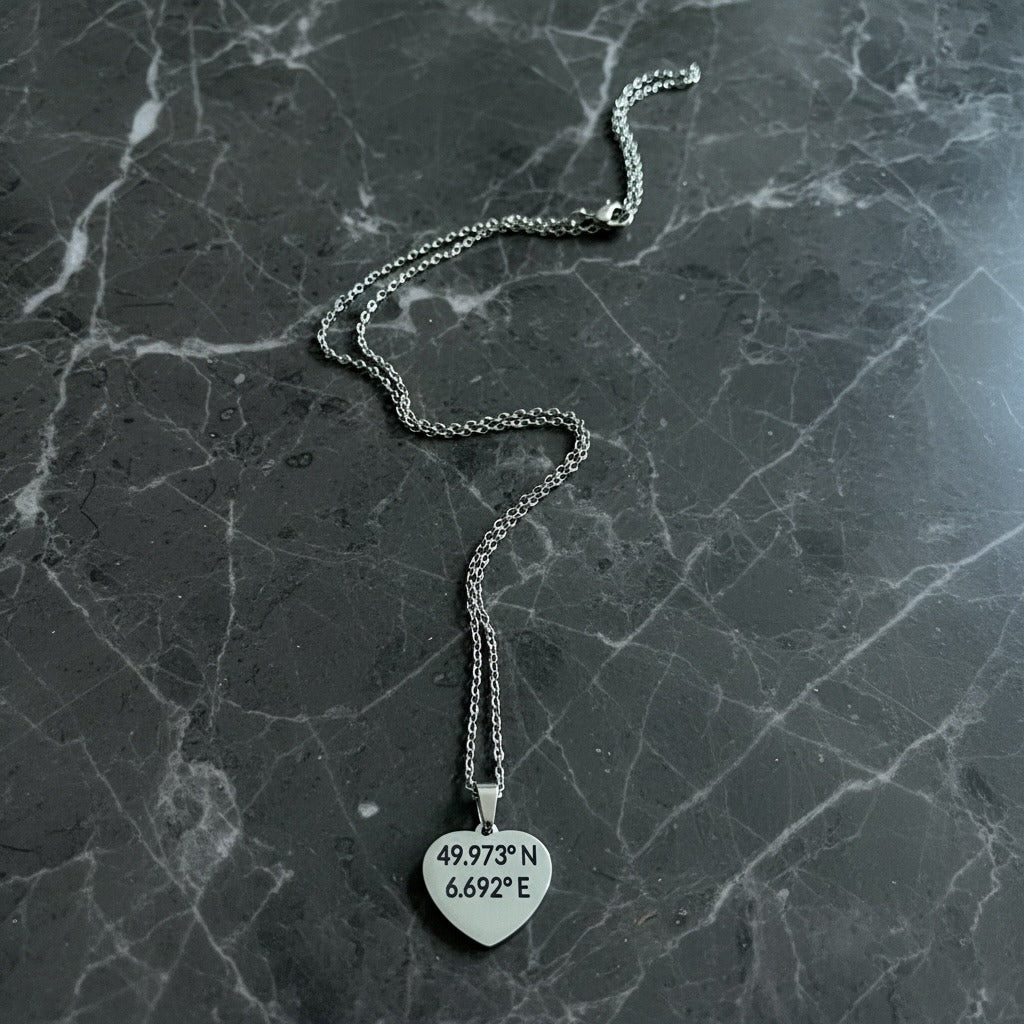 Personalized Heart Necklace – Custom Engraved – Gift for Her