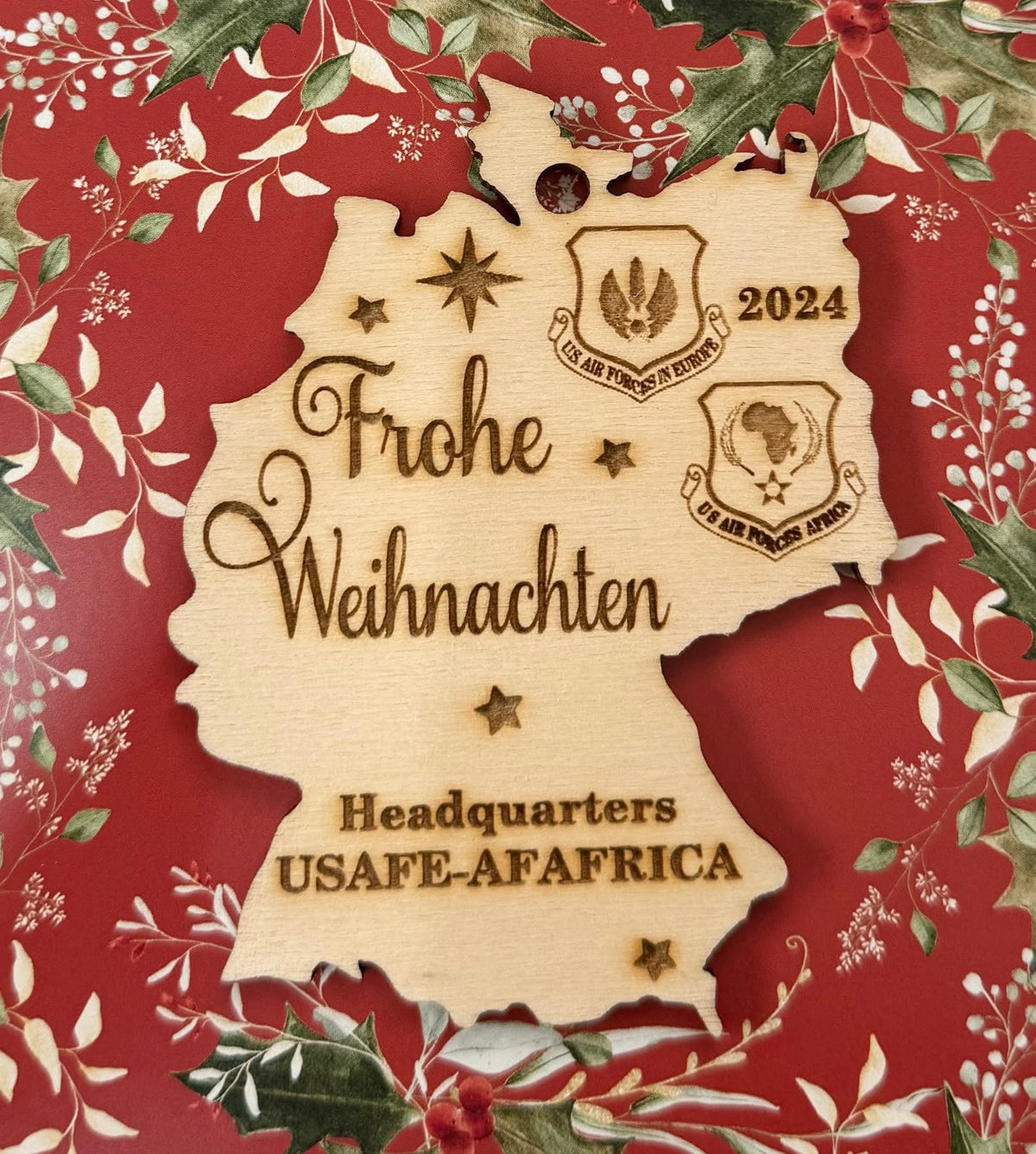 Custom Engraved Germany Ornament – Personalized Wood – Classic