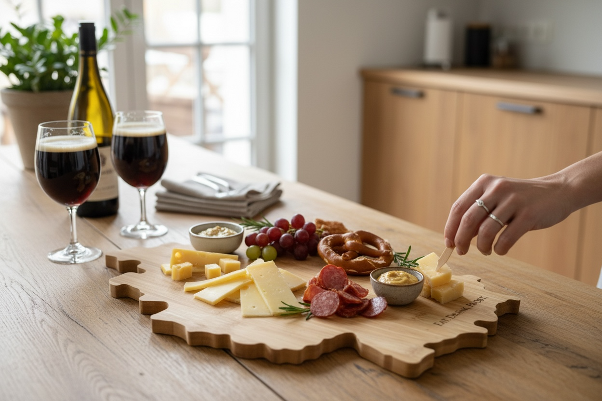 Personalized Germany Charcuterie Board – Custom Engraved Wood – German Gift