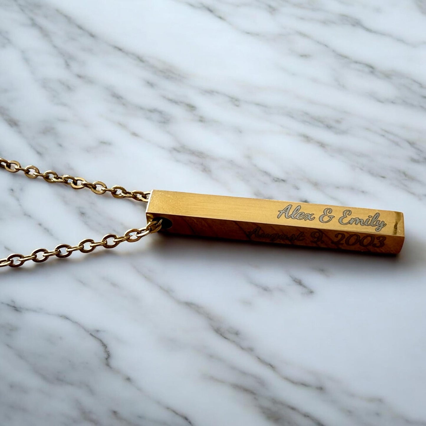 Personalized Name Bar Necklace – Custom Engraved – Gift for Her