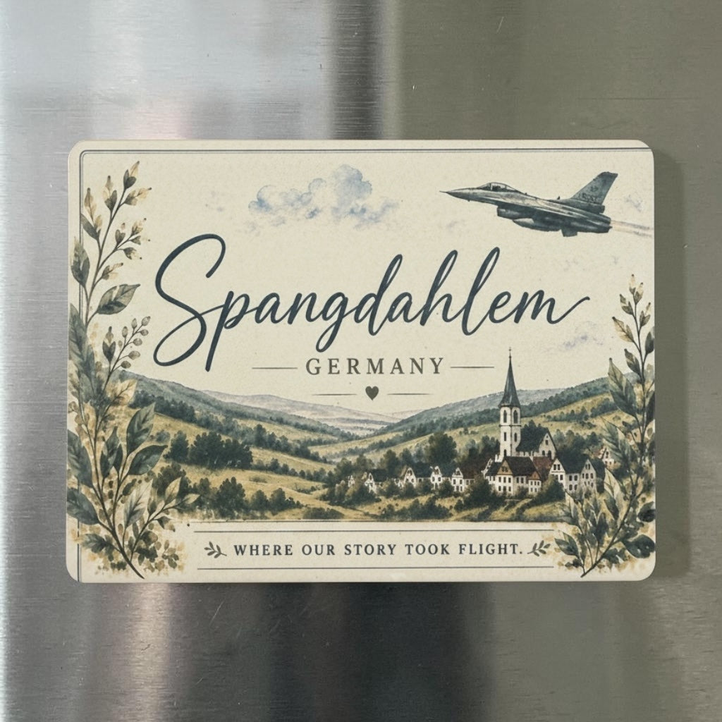 Spangdahlem Air Base Germany Magnet – Custom Engraved Military Keepsake