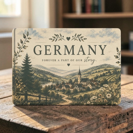 Personalized Germany Keepsake Magnet – Custom Engraved – Military Gift
