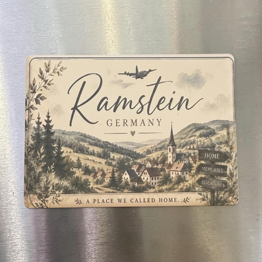 Ramstein Air Base Germany Magnet – Custom Engraved Military Keepsake