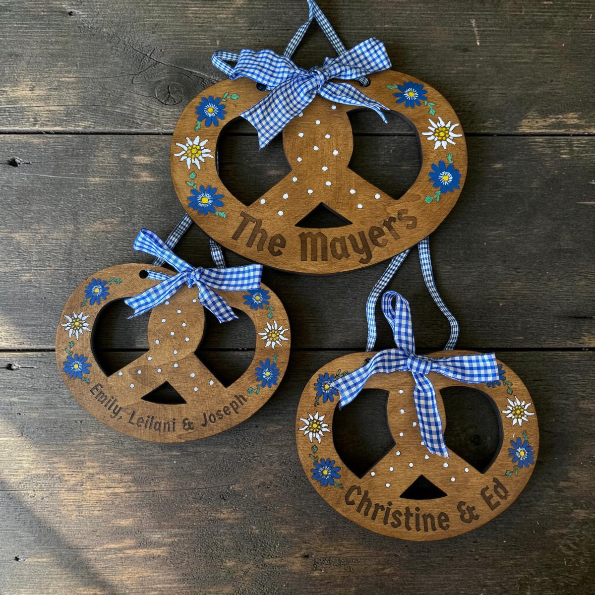 Personalized Germany Pretzel Door Sign – Custom Wood – Housewarming Gift